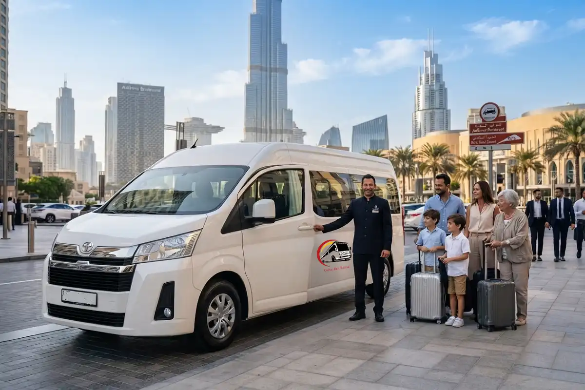 Toyota 12 seater van rental Dubai with Driver