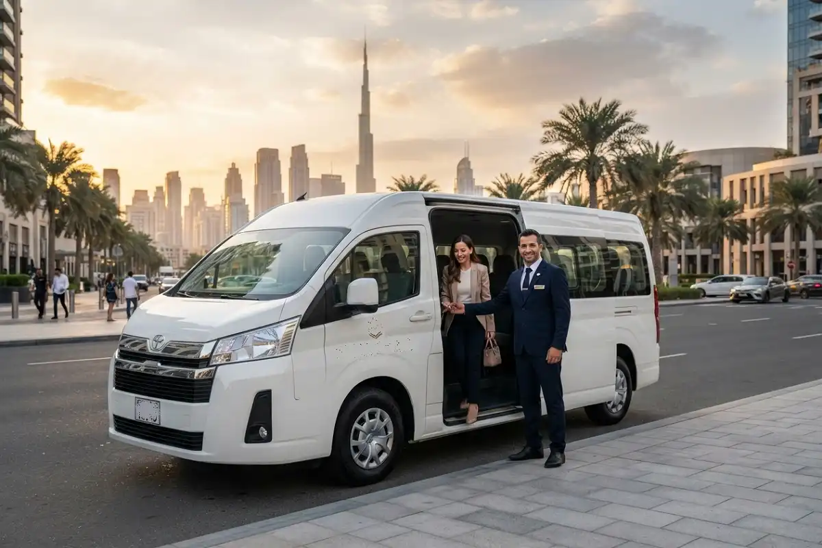 13 Seater Van Rental in Dubai & UAE | Toyota Hiace with Driver